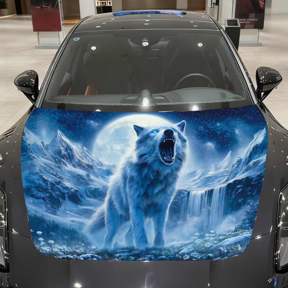 Car Accessories For Winter - Winter Mountain Night Scene Wolf Car