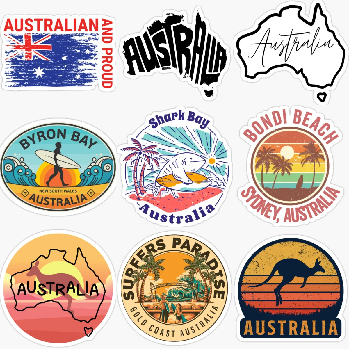 Car Accessories Australia - AUS Australia Flag Map Scenery Emblem