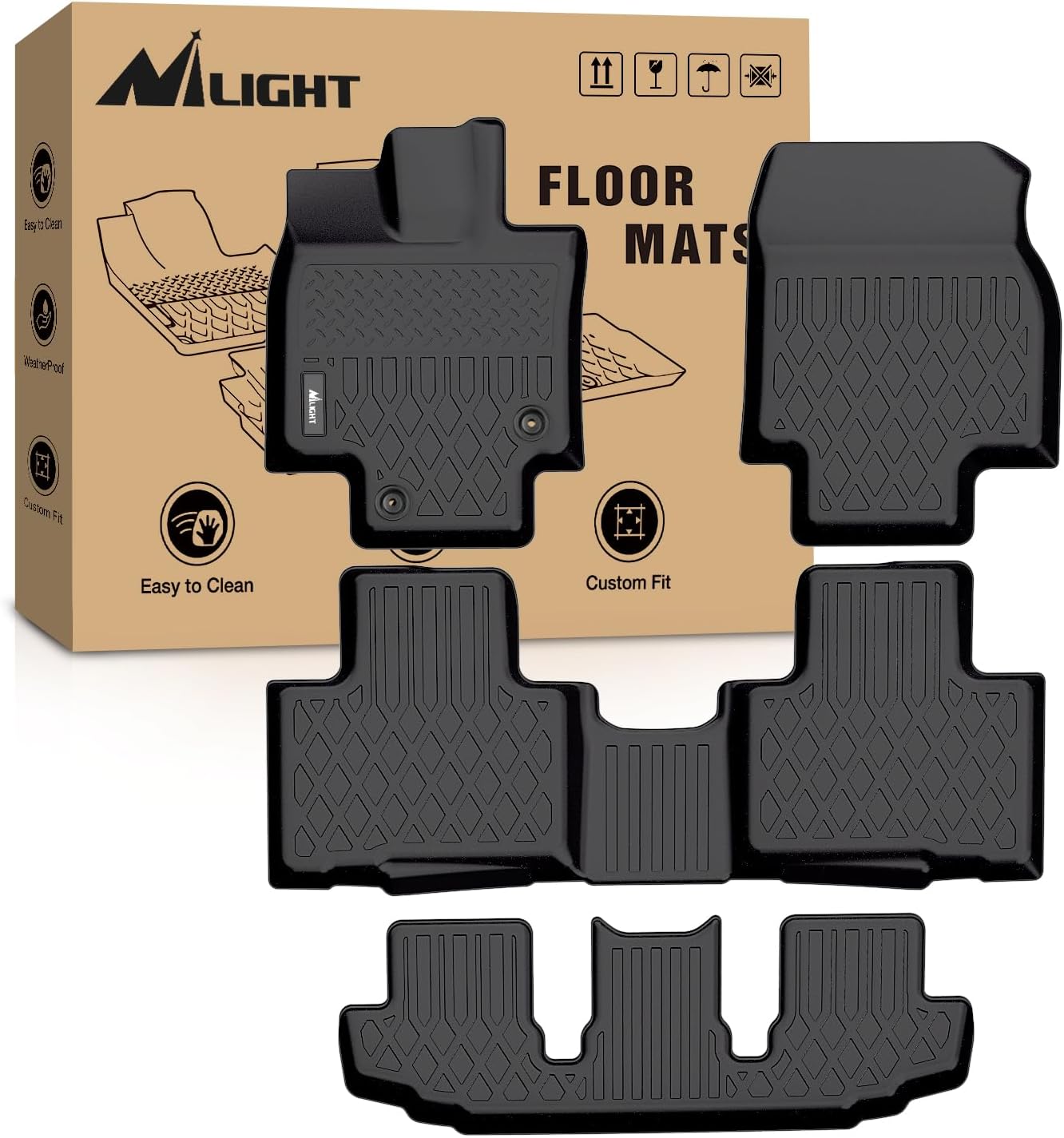 Nilight Custom Fit TPE Floor M - Car Floor Mat Rubber recension och pris