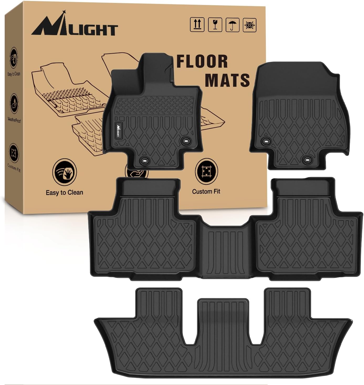 Nilight Custom Fit TPE Floor M - Car Floor Mat Rubber recension och pris