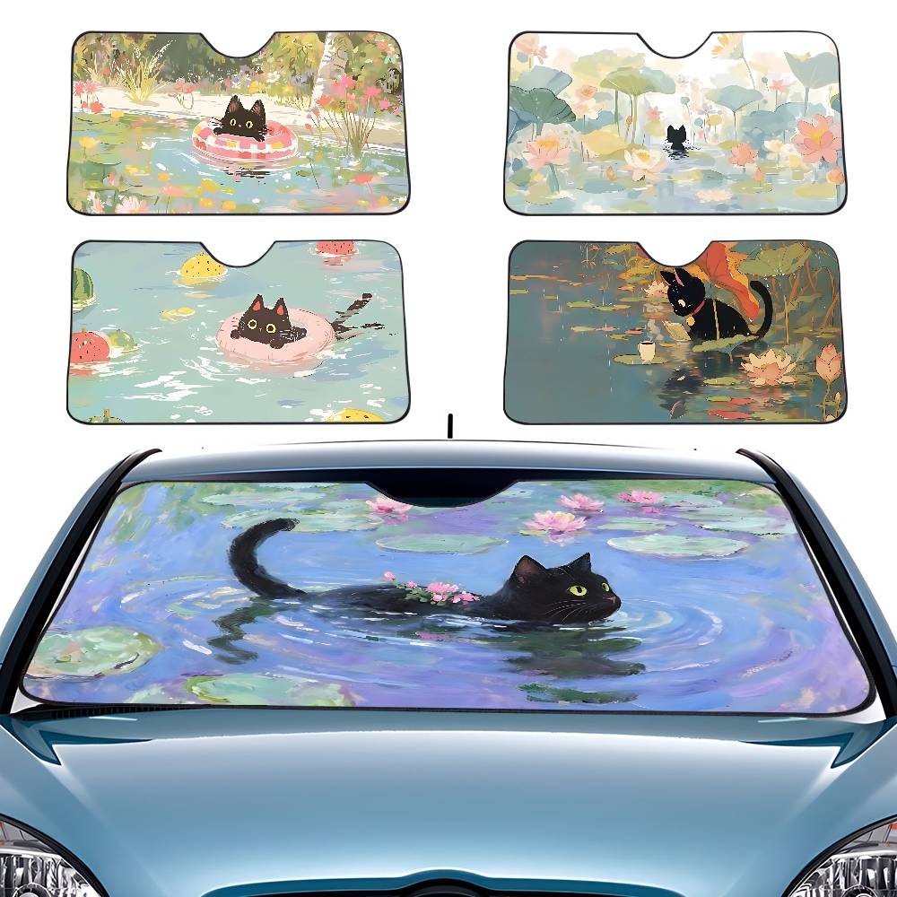 Cartoon Cat In Lotus Leaf Car  - Car Accessories Window recension och pris
