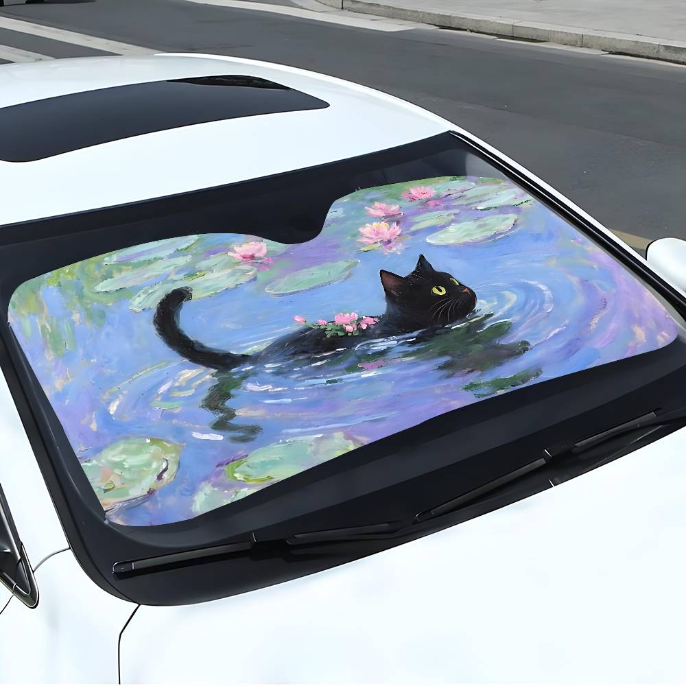 Cartoon Cat In Lotus Leaf Car  - Car Accessories Window recension och pris