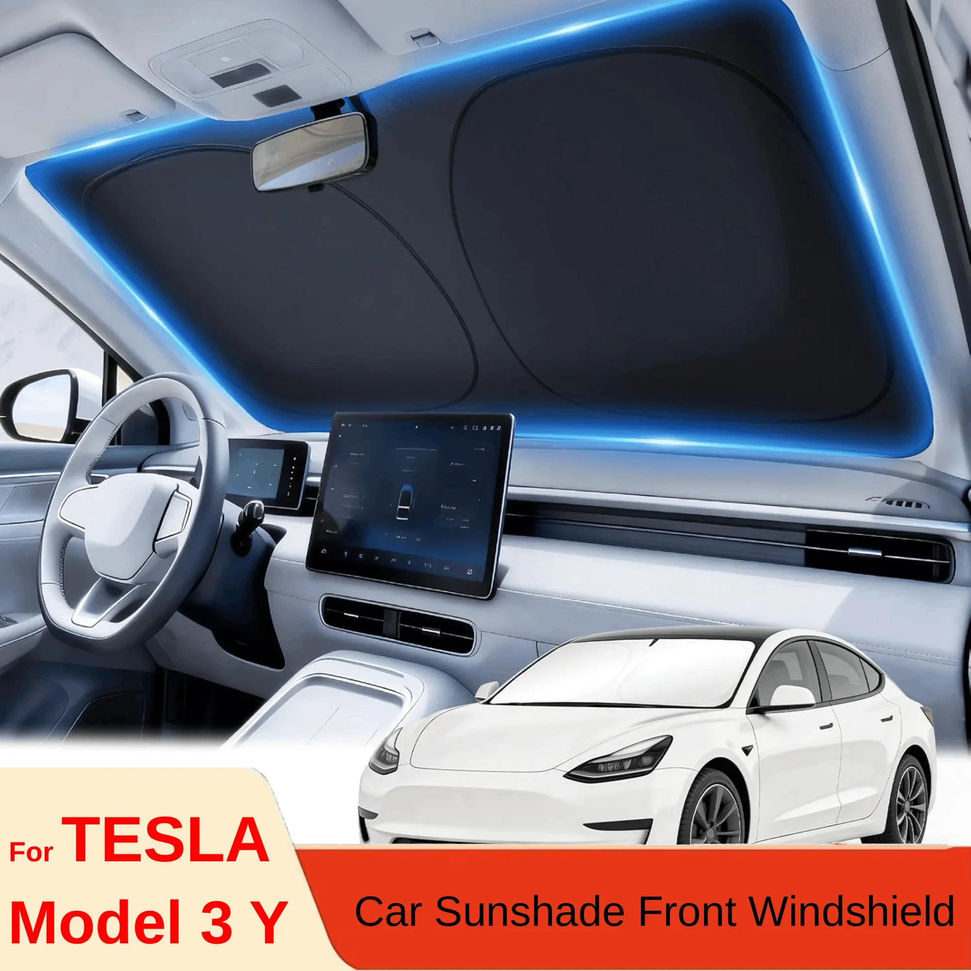 For Tesla Model Y Juniper Car  - Windshield Sun Shade recension och pris