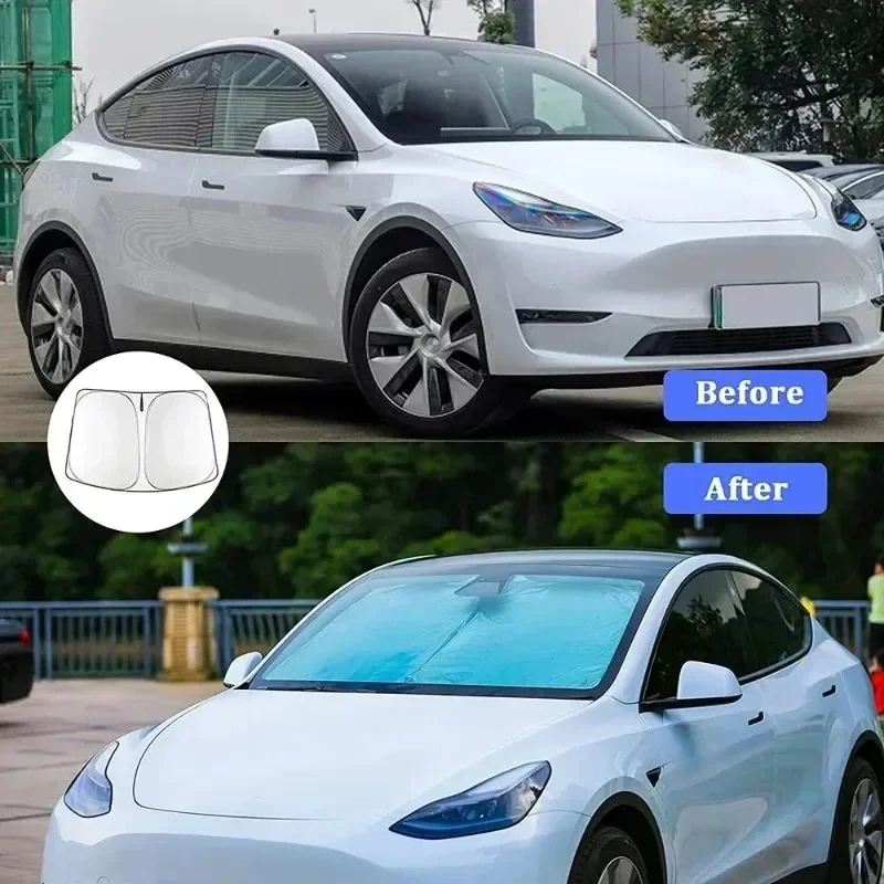 For Tesla Model Y Juniper Car  - Windshield Sun Shade recension och pris