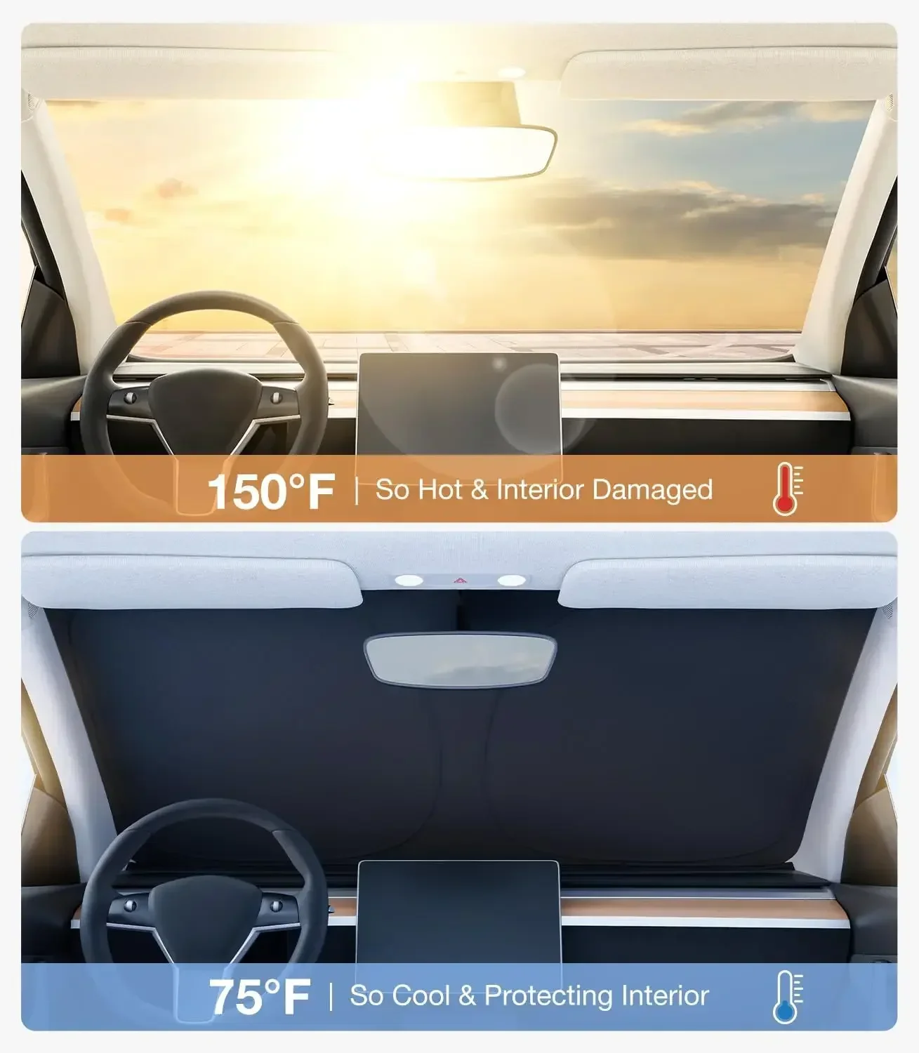 For Tesla Model Y Juniper Car  - Windshield Sun Shade recension och pris